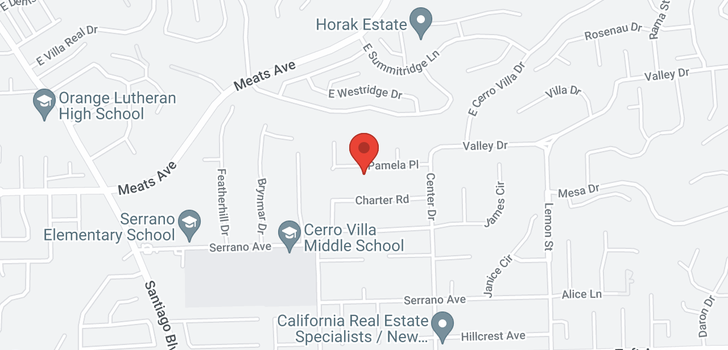 map of 18132 Pamela Place Villa Park, CA 92861